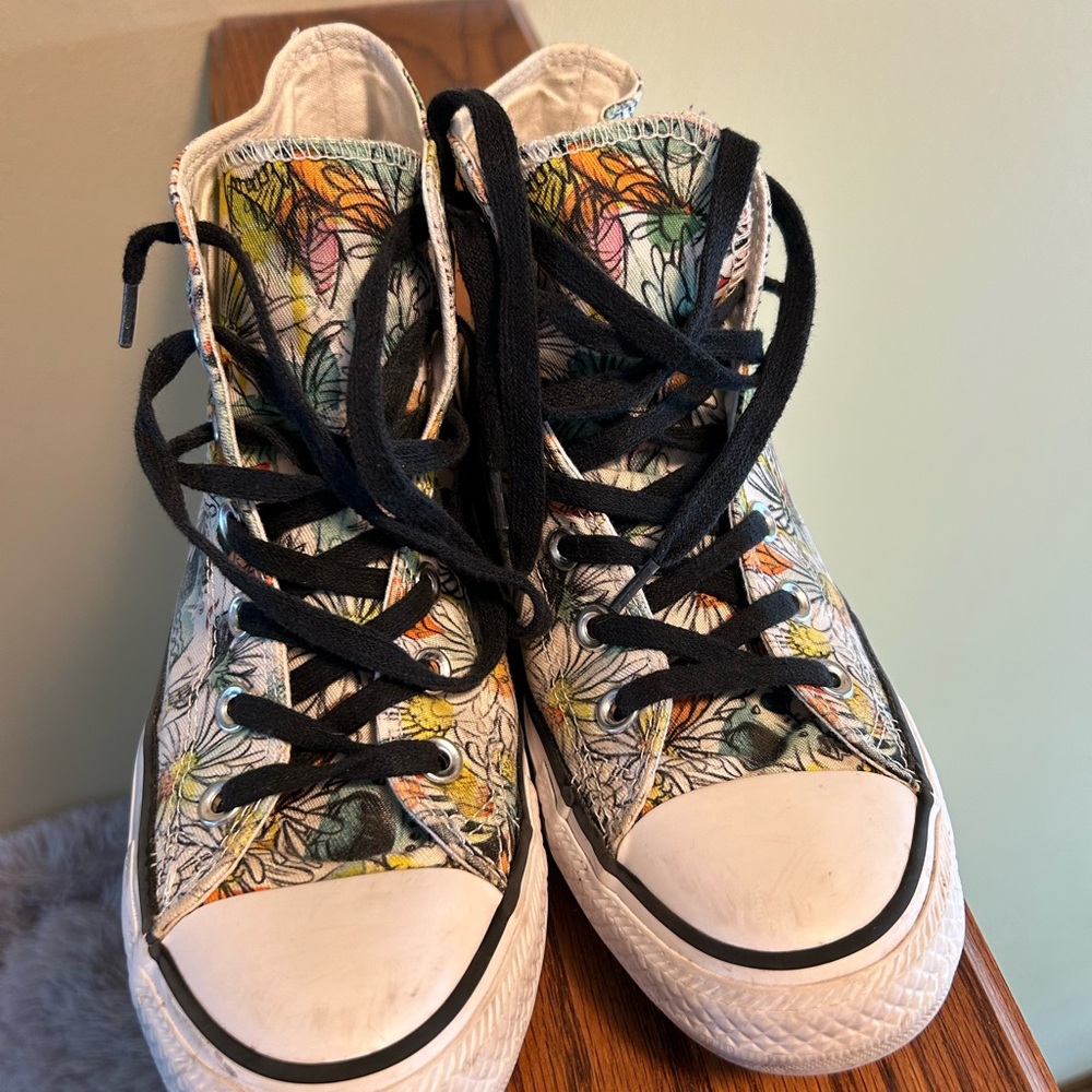 Multi-colored Converse canvas high tops